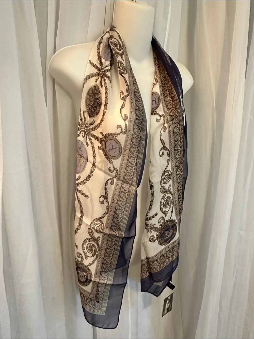 Vintage 100% silk scarf. NWT